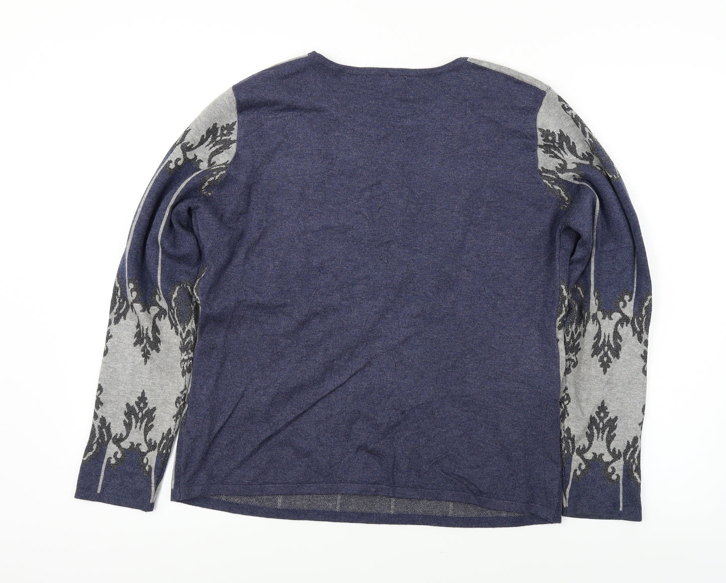 Cristina  Womens Blue Floral  Pullover Jumper Size XL