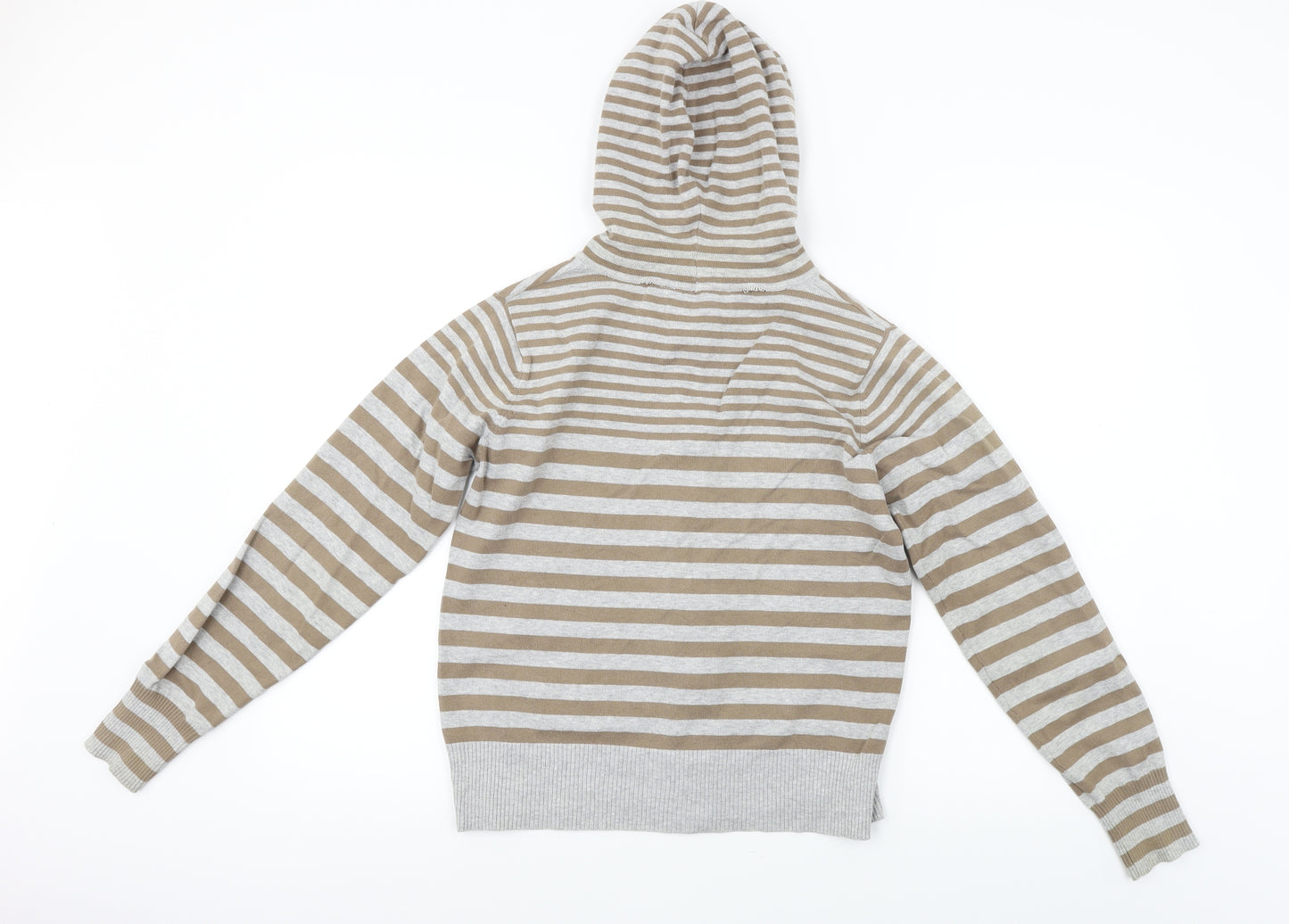 Dorothy Perkins  Womens Grey Striped  Full Zip Hoodie Size 14