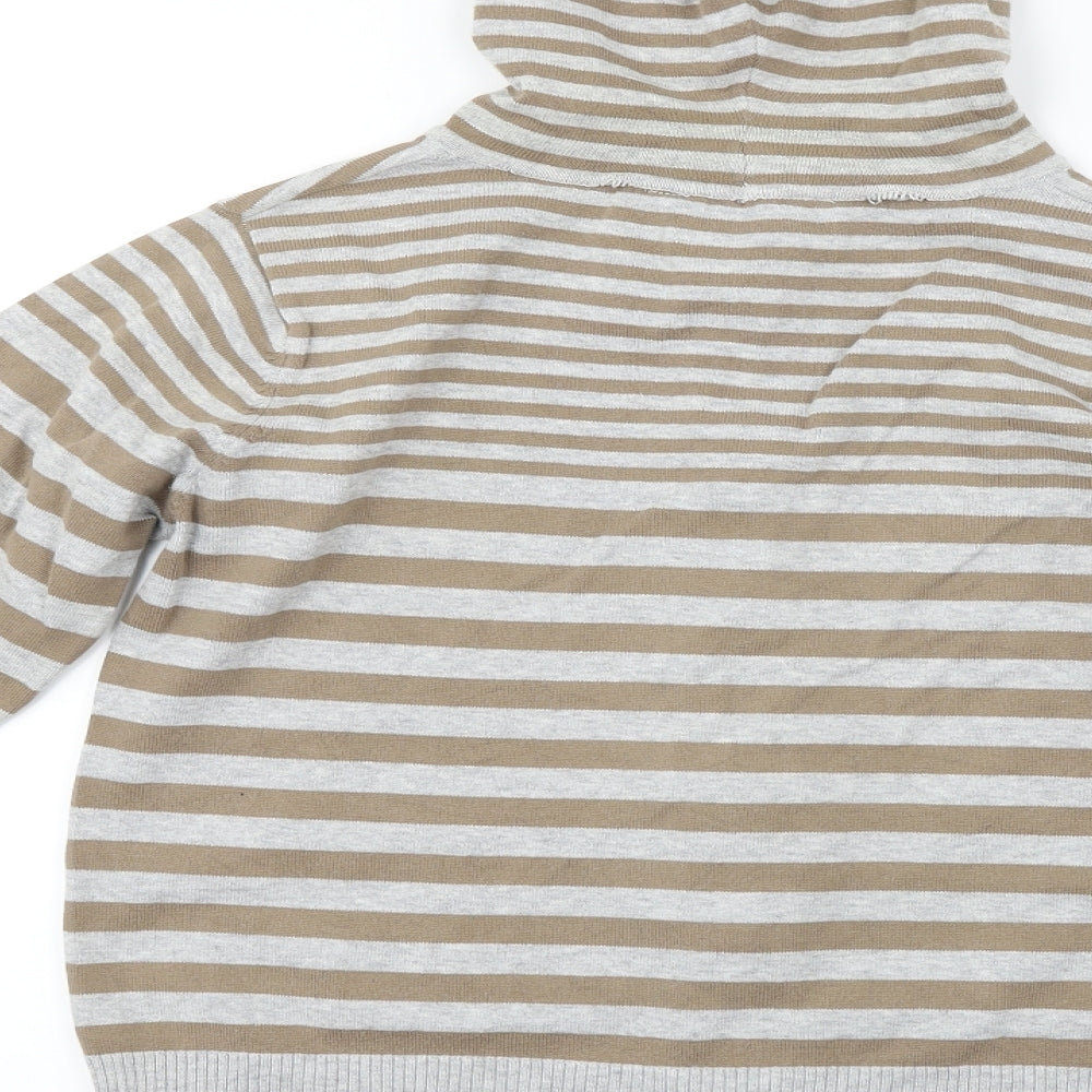 Dorothy Perkins  Womens Grey Striped  Full Zip Hoodie Size 14