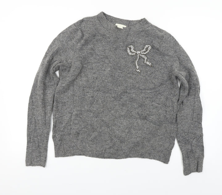 H&M  Womens Grey   Pullover Jumper Size XS