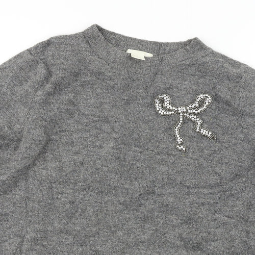 H&M  Womens Grey   Pullover Jumper Size XS