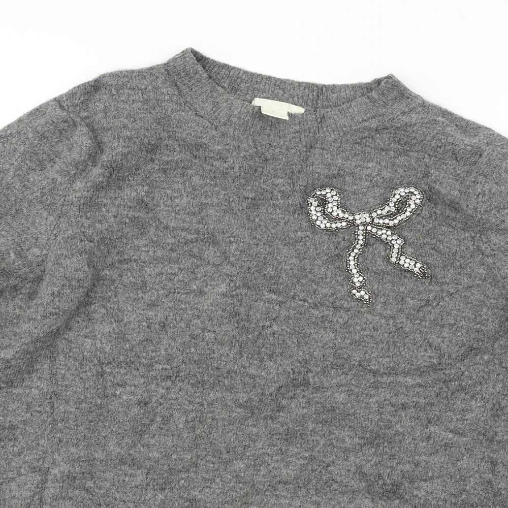 H&M  Womens Grey   Pullover Jumper Size XS