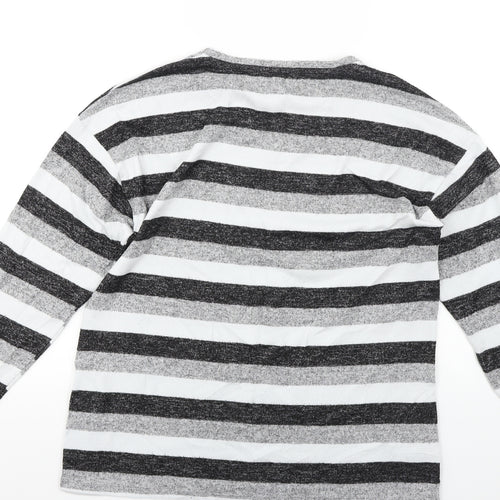 Peacocks Womens Grey Striped  Pullover Jumper Size 12