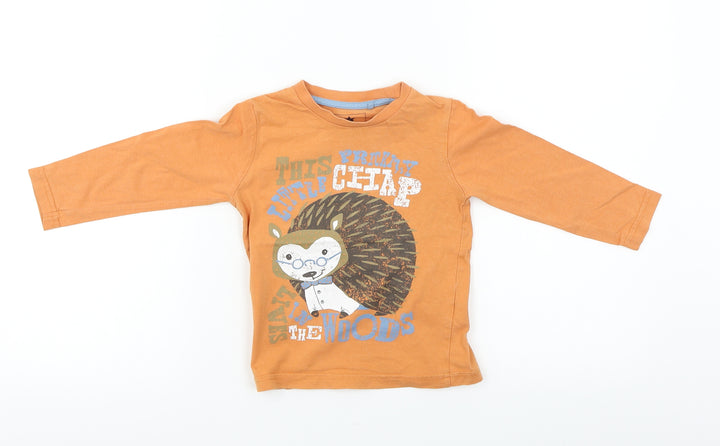 TU Boys Orange   Basic T-Shirt Size 2 Years