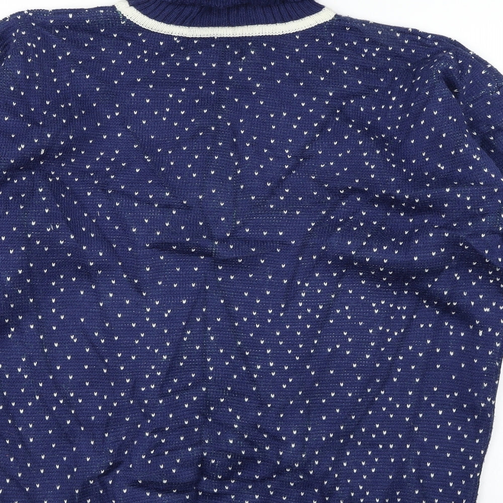 DASH Womens Blue Geometric  Pullover Jumper Size M  - snow flake