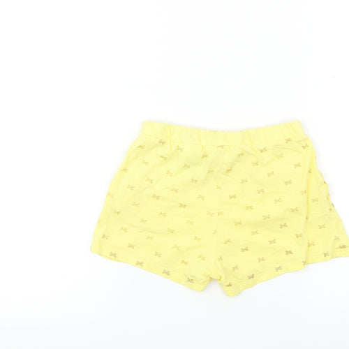 H&M Girls Yellow   Bermuda Shorts Size 10 Years - butteflies