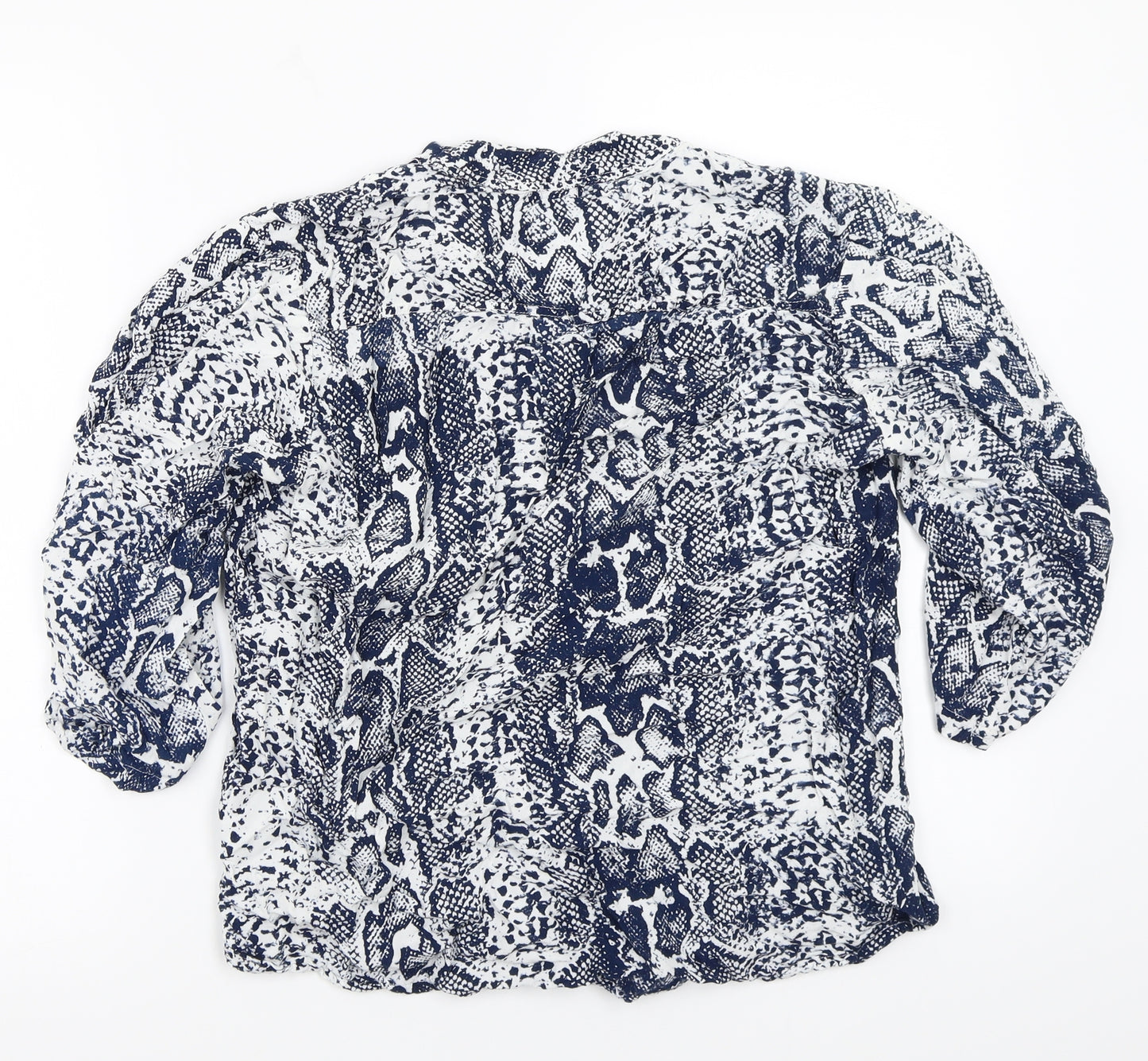 White ginger Womens Blue Animal Print  Basic T-Shirt Size S