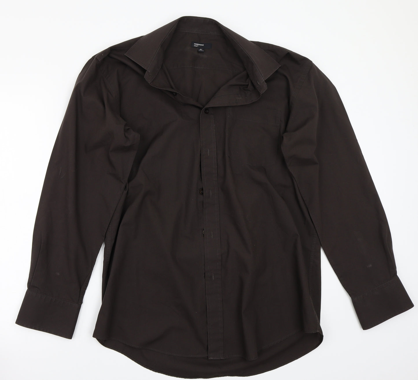 Cedar Wood State Mens Brown    Button-Up Size 17