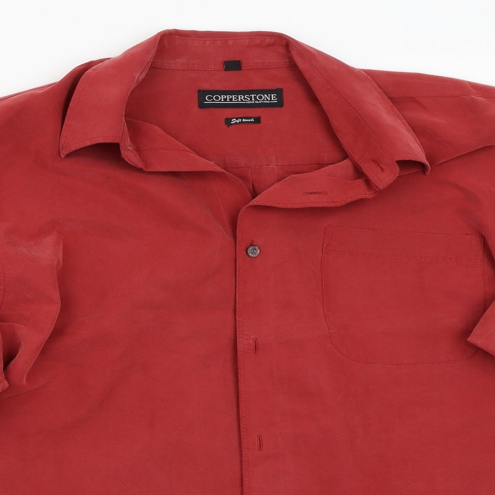 Copperstone Mens Red    Button-Up Size M
