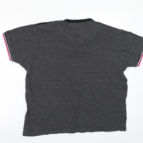 Urban spirits Womens Black Striped  Basic T-Shirt Size L