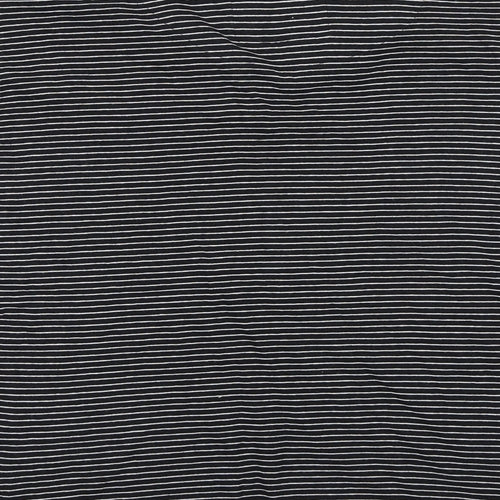 Urban spirits Womens Black Striped  Basic T-Shirt Size L