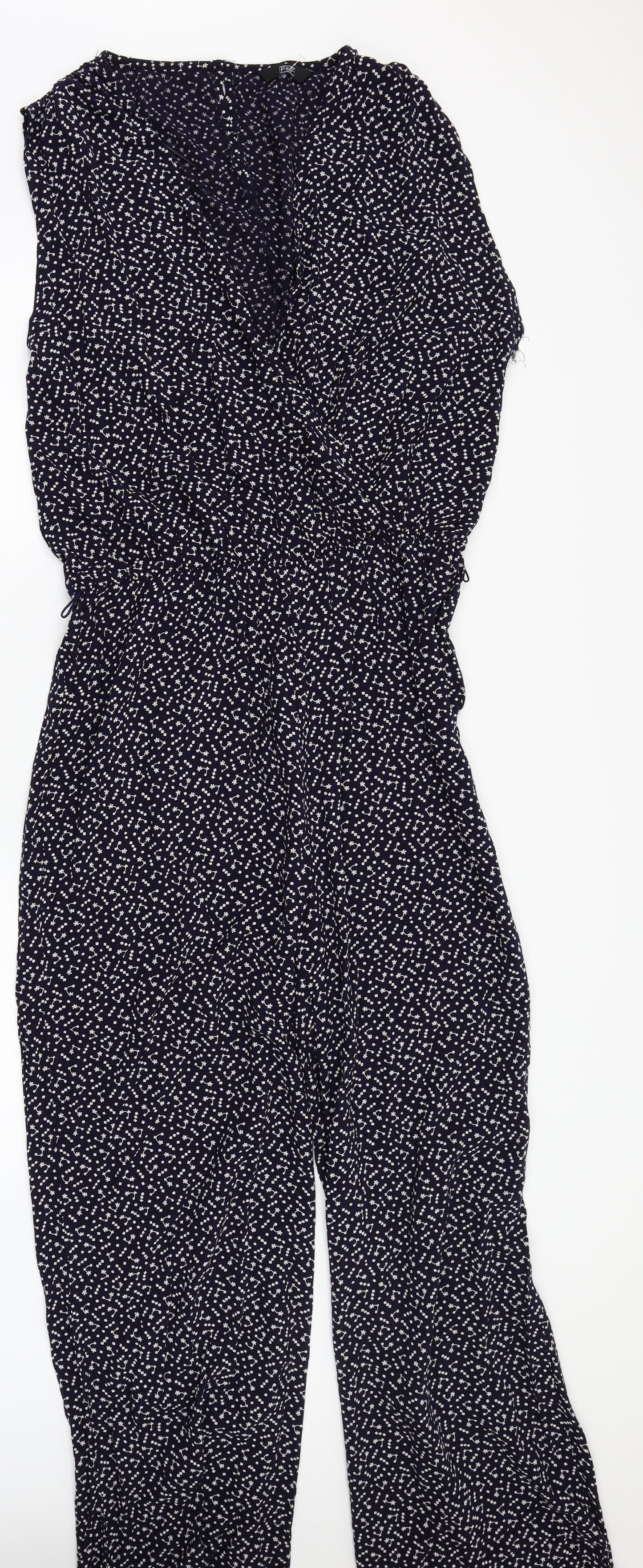 F&F Womens Blue Floral  Jumpsuit One-Piece Size 14