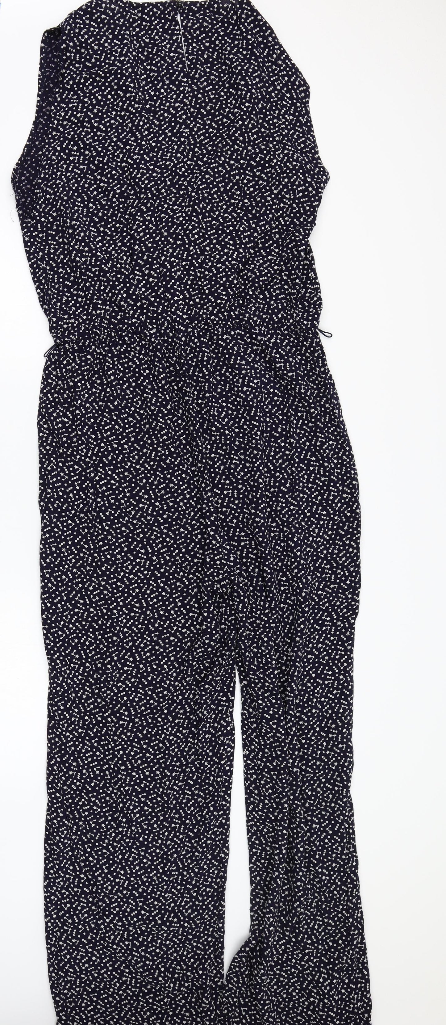 F&F Womens Blue Floral  Jumpsuit One-Piece Size 14