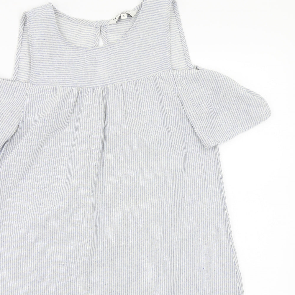 Bravesoul Womens Blue Striped  A-Line  Size S