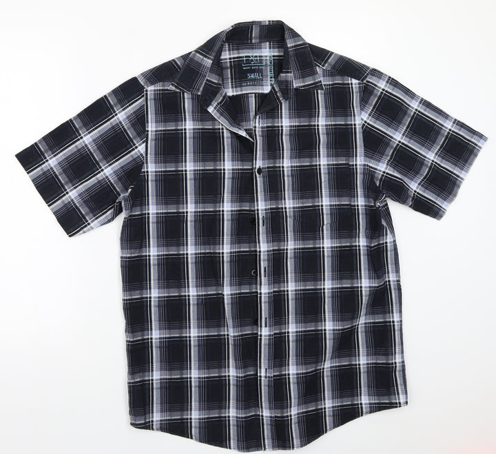 F&RF Mens Blue Check Button-Up Size S