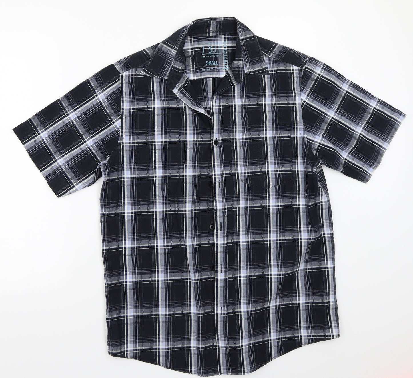 F&RF Mens Blue Check   Button-Up Size S