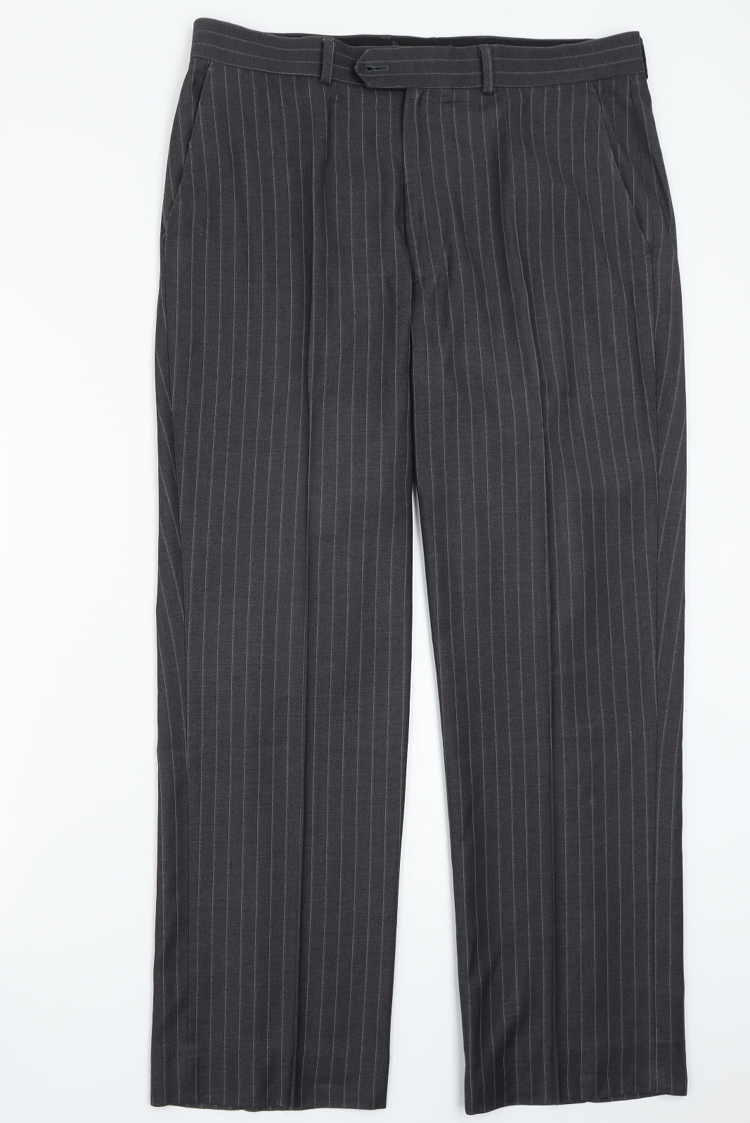 F&F Mens Grey Striped  Trousers  Size 34 L30 in