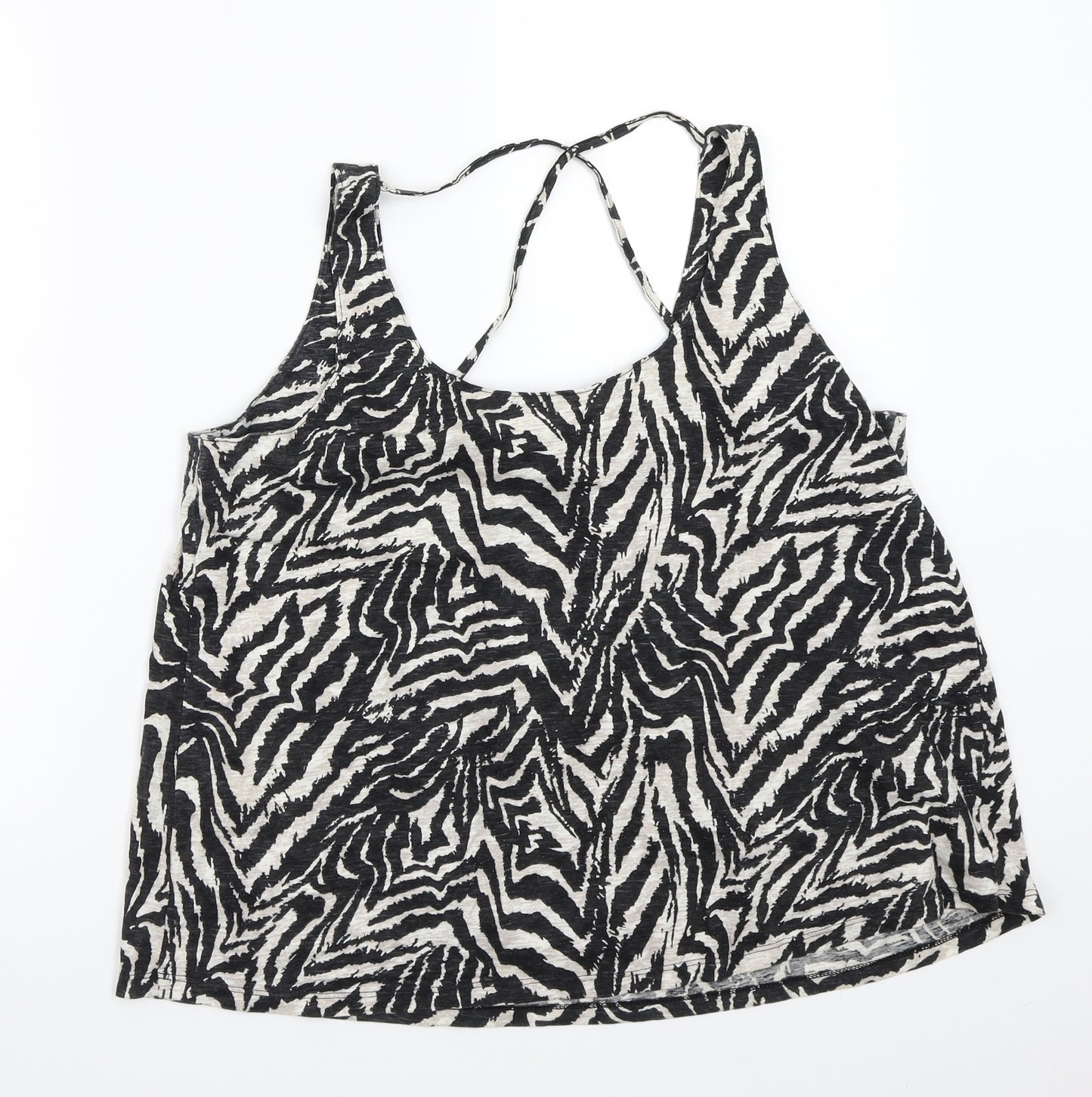 George Womens Beige Animal Print  Basic Tank Size 14