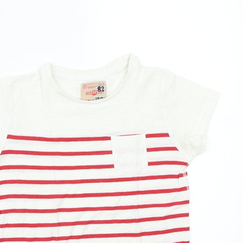 NEXT Boys White Striped Rayon Basic T-Shirt Size 8 Years