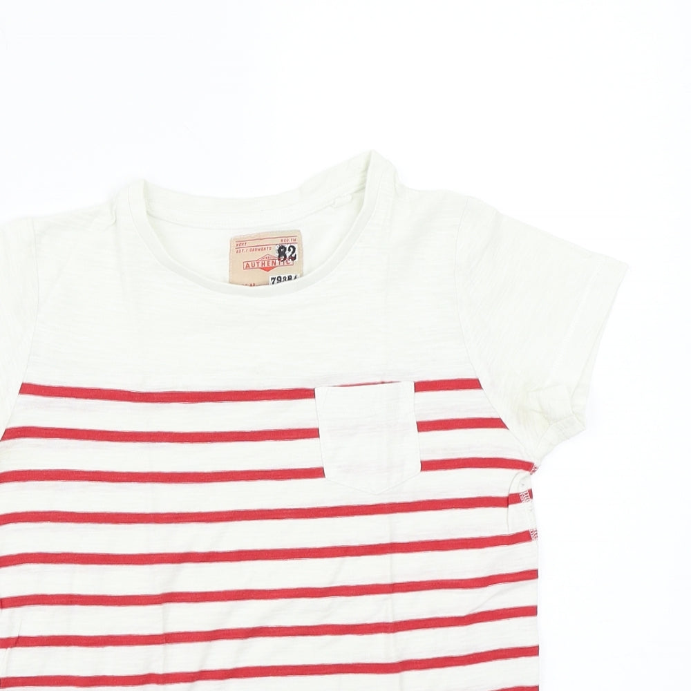 NEXT Boys White Striped Rayon Basic T-Shirt Size 8 Years