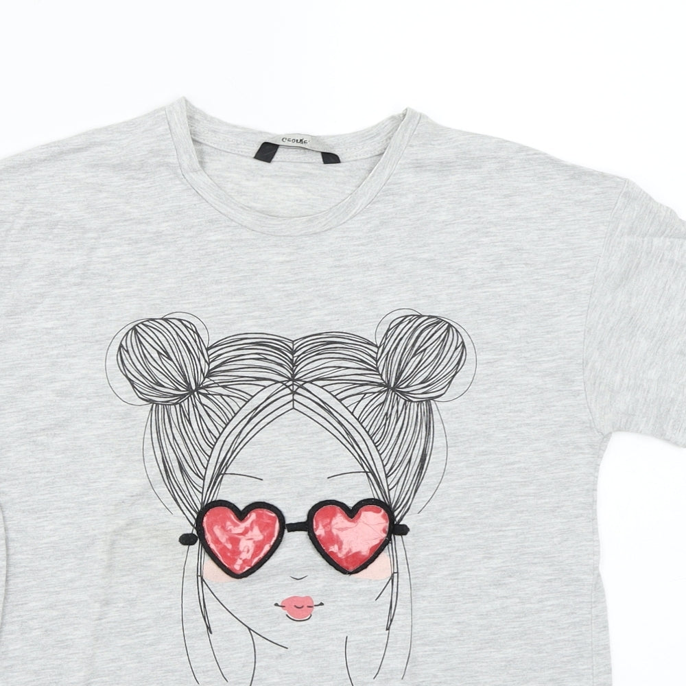 George Girls Grey   Basic T-Shirt Size 9-10 Years