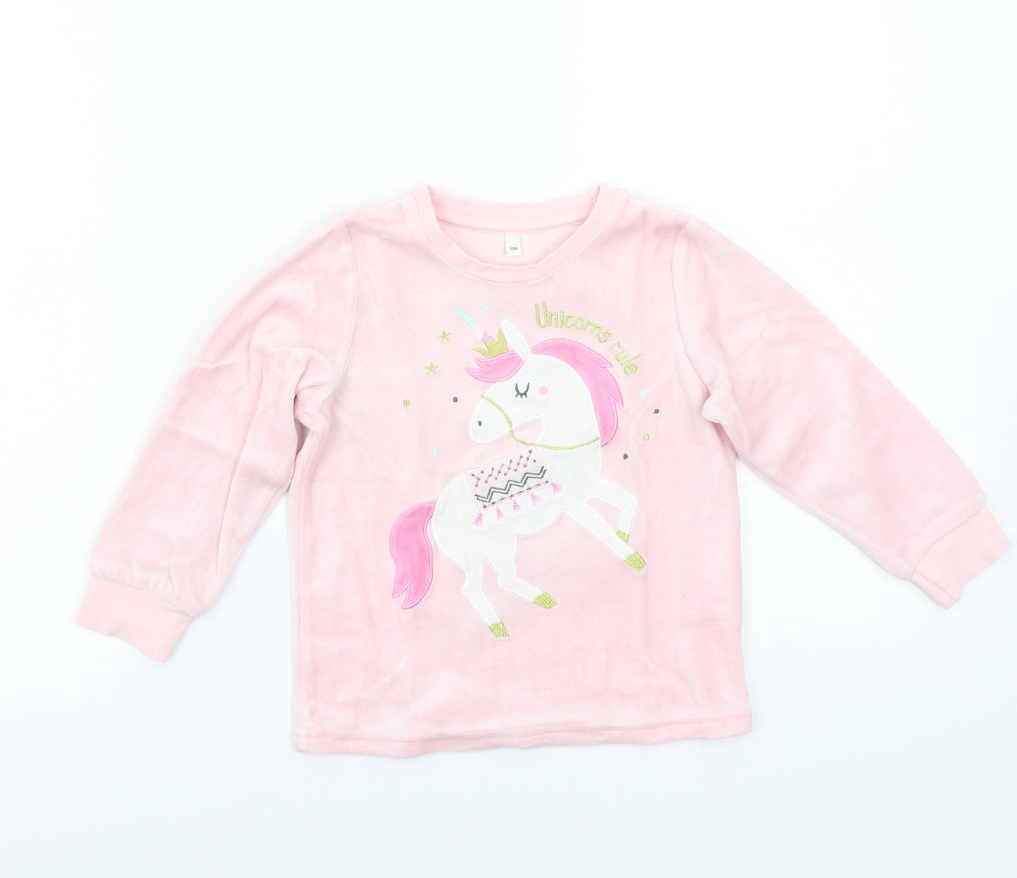 Preworn Girls Pink   Top Pyjama Top Size 4-5 Years