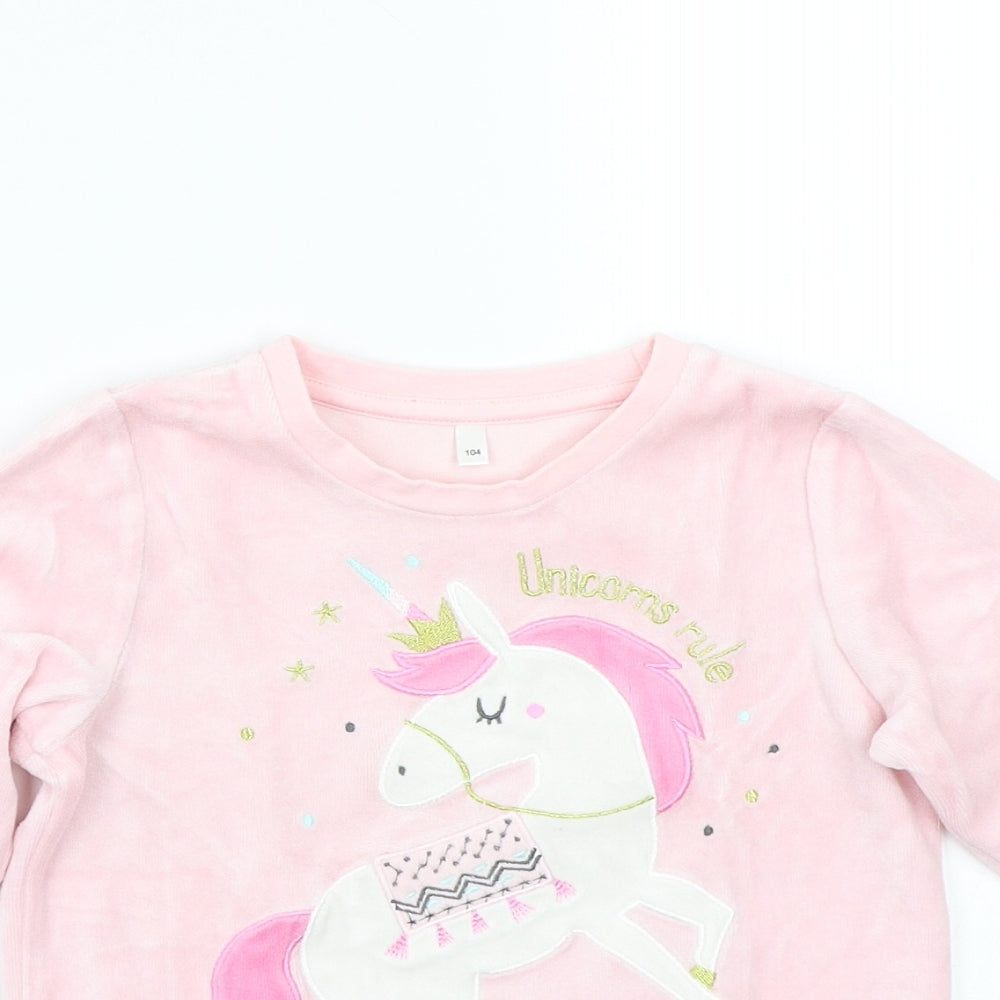 Preworn Girls Pink   Top Pyjama Top Size 4-5 Years