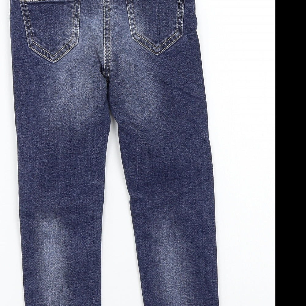 F&F Girls Blue Floral  Skinny Jeans Size 4-5 Years