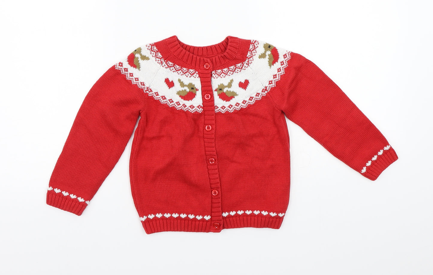 Matalan Girls Red   Cardigan Jumper Size 2-3 Years