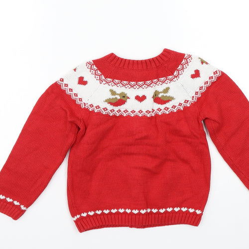 Matalan Girls Red   Cardigan Jumper Size 2-3 Years