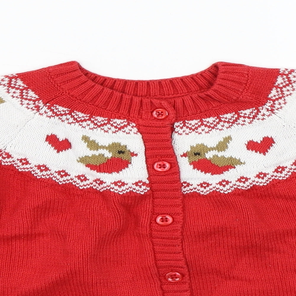 Matalan Girls Red   Cardigan Jumper Size 2-3 Years