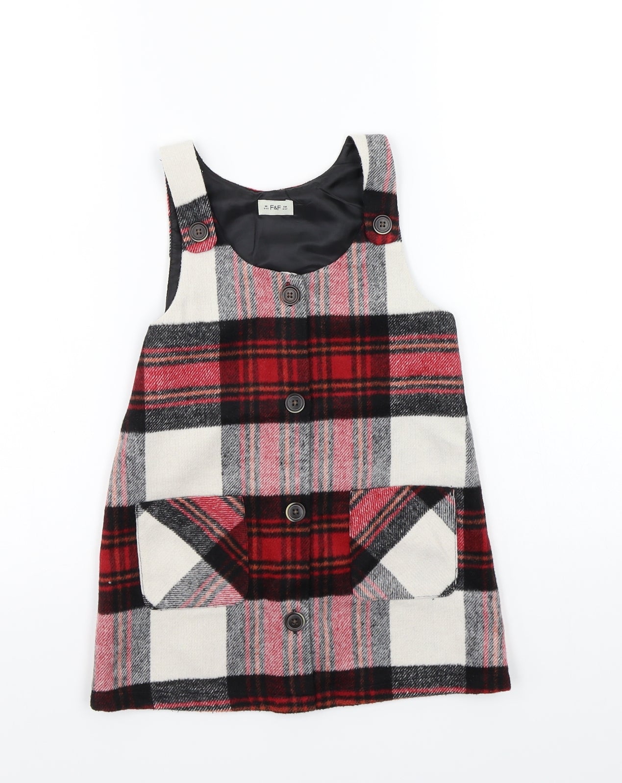 F&F Girls Red Check  A-Line  Size 3-4 Years