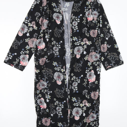 Select Womens Black Floral  Cardigan Jumper Size 8