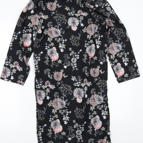 Select Womens Black Floral  Cardigan Jumper Size 8