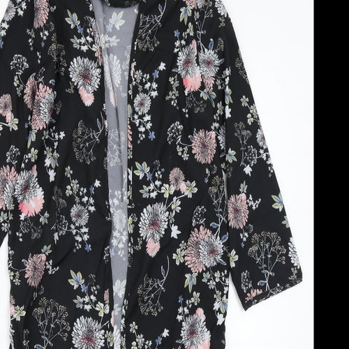 Select Womens Black Floral  Cardigan Jumper Size 8