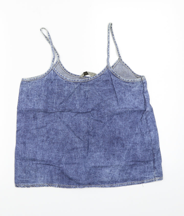Denim & Co. Womens Blue Basic Tank Size 8