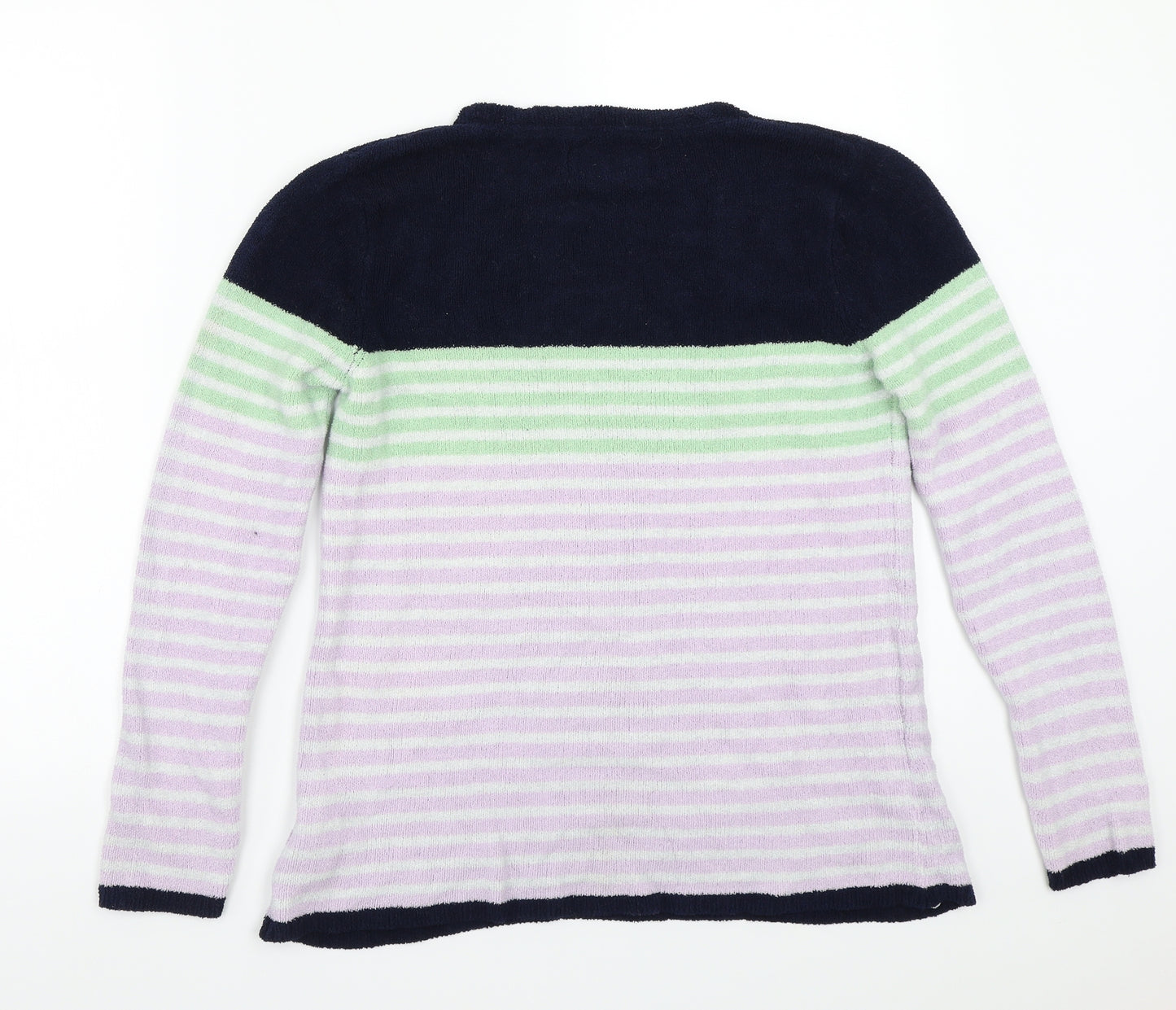 Maine Womens Purple Striped  Pullover Jumper Size 10