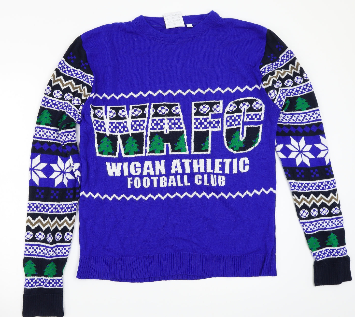 wigan fc Mens Blue   Pullover Jumper Size M  - Christmas