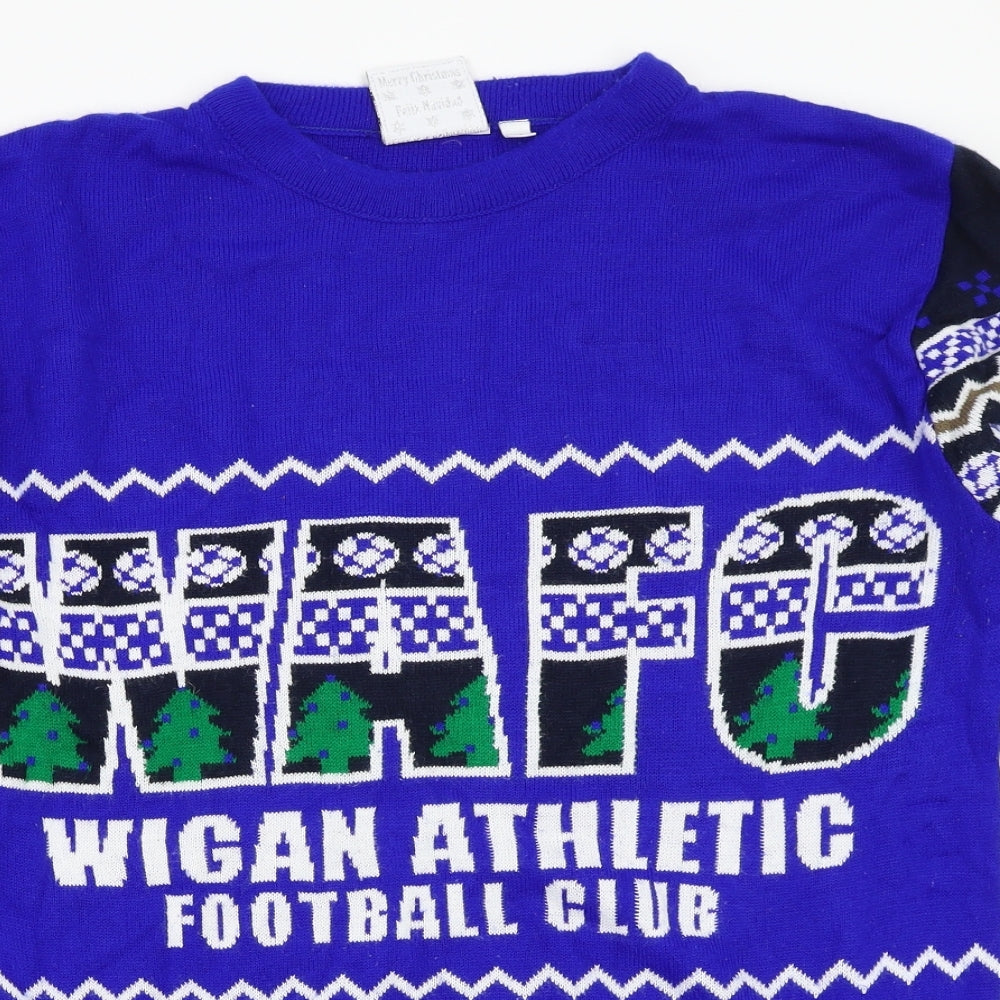 wigan fc Mens Blue   Pullover Jumper Size M  - Christmas