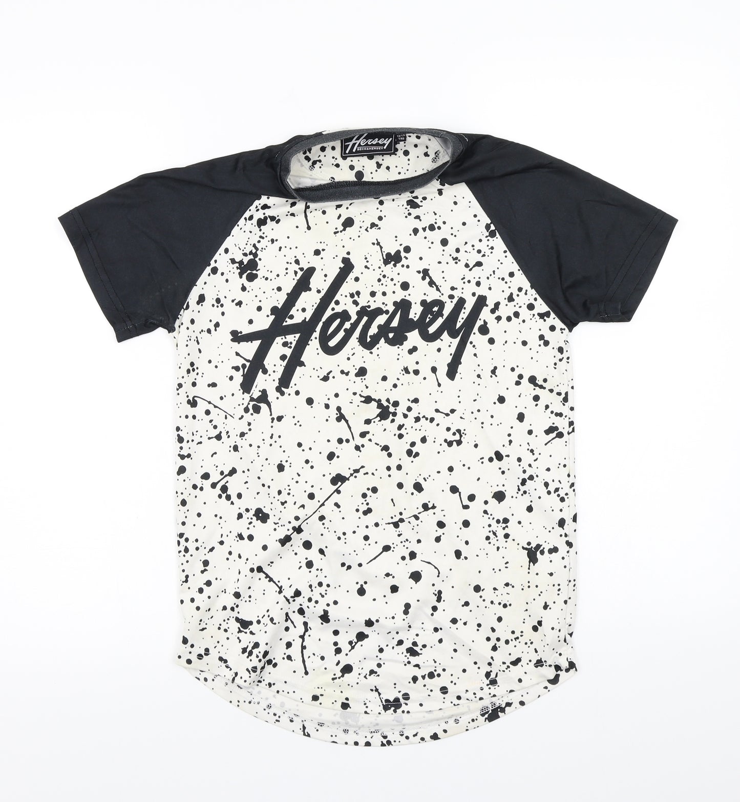 Hersey Boys White  Rayon Basic T-Shirt Size 13 Years