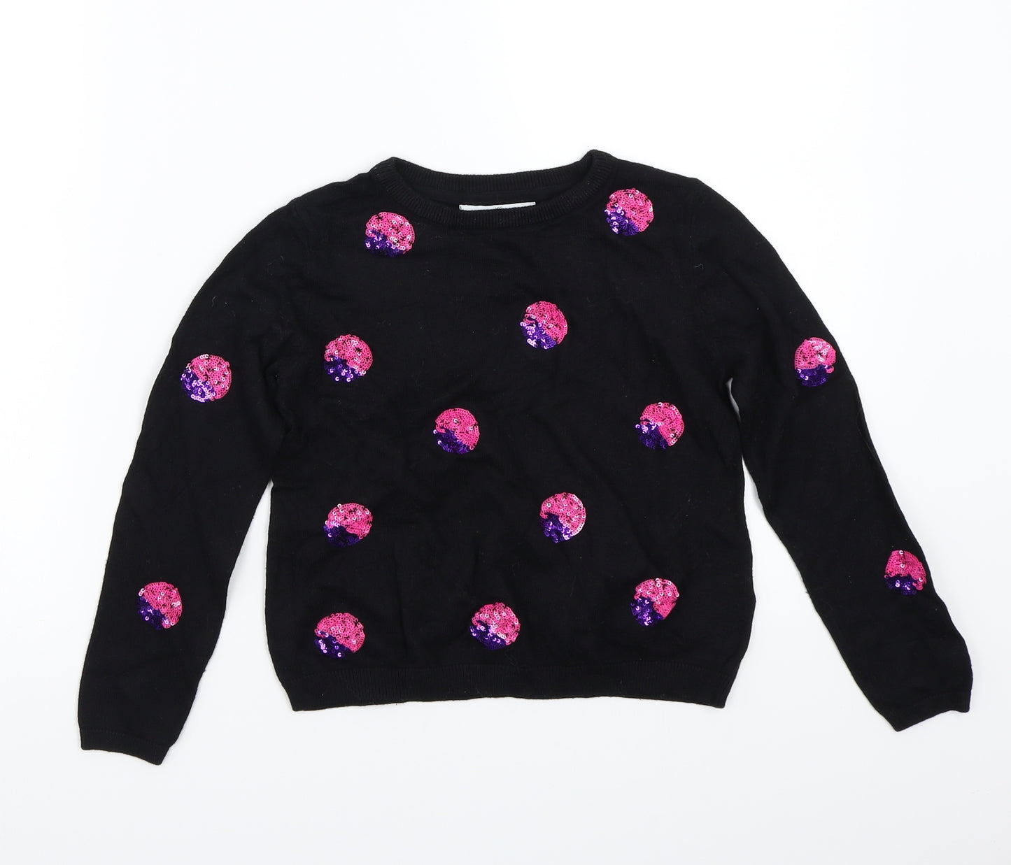 Marks and Spencer Girls Black   Pullover Jumper Size 8-9 Years
