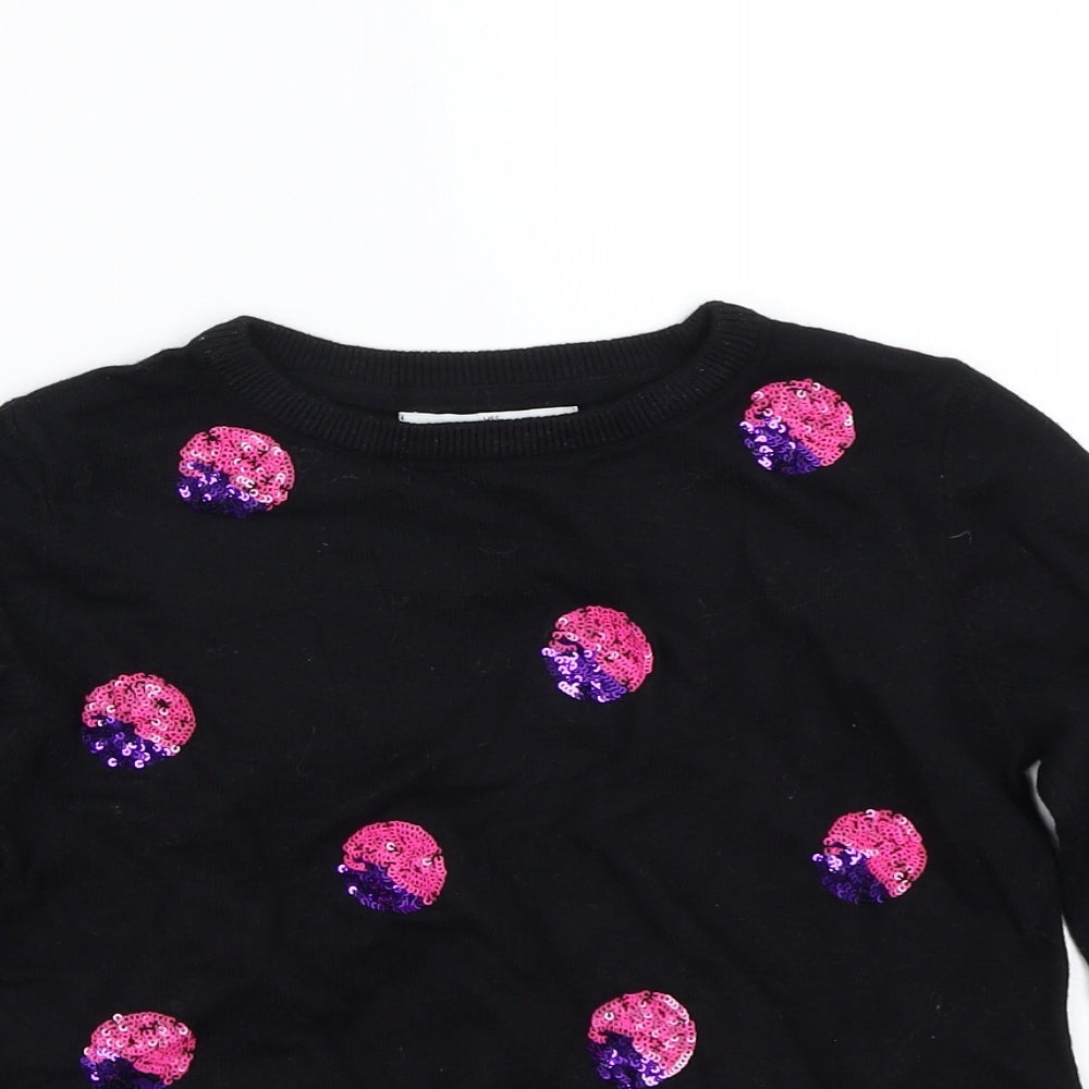 Marks and Spencer Girls Black   Pullover Jumper Size 8-9 Years