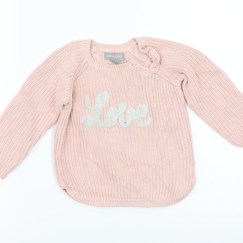 Primark Girls Pink   Pullover Jumper Size 2 Years