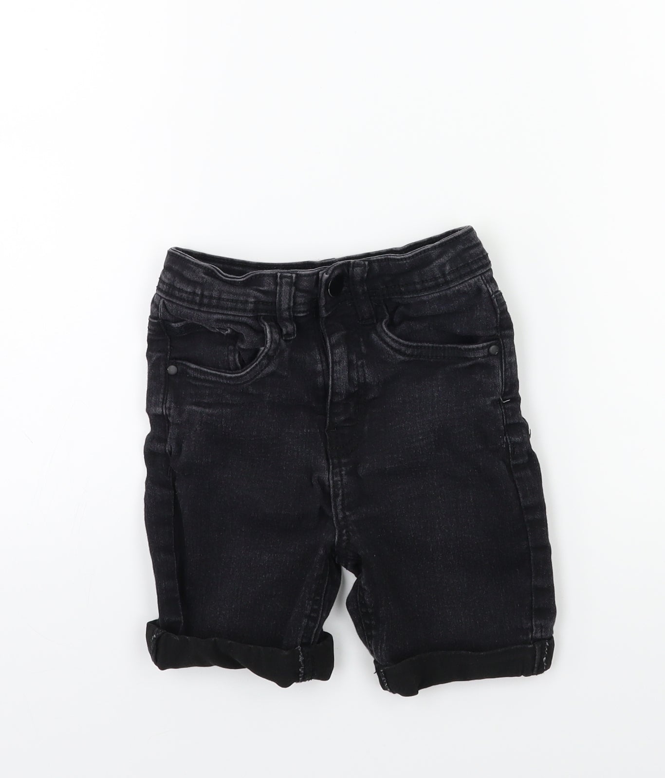 PEP&CO Boys Black  Denim Biker Shorts Size 7-8 Years