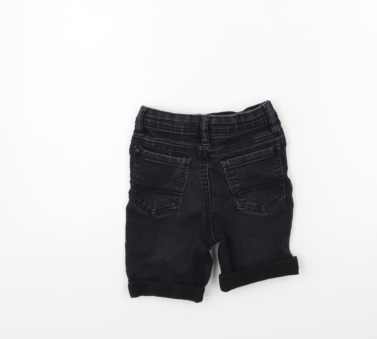 PEP&CO Boys Black  Denim Biker Shorts Size 7-8 Years