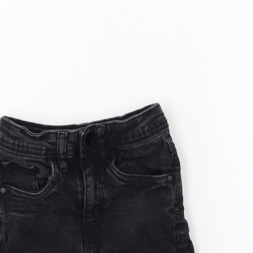 PEP&CO Boys Black  Denim Biker Shorts Size 7-8 Years