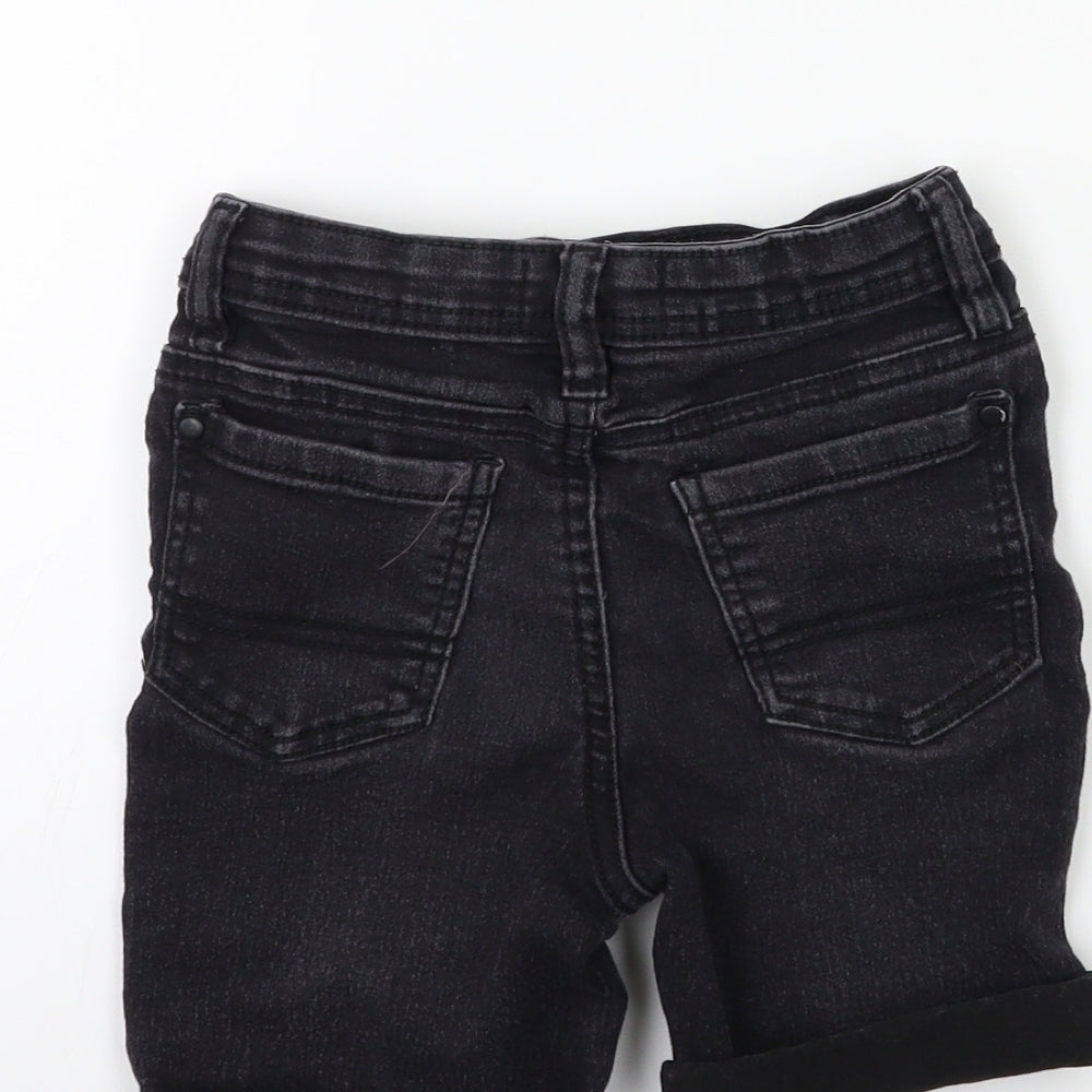 PEP&CO Boys Black  Denim Biker Shorts Size 7-8 Years