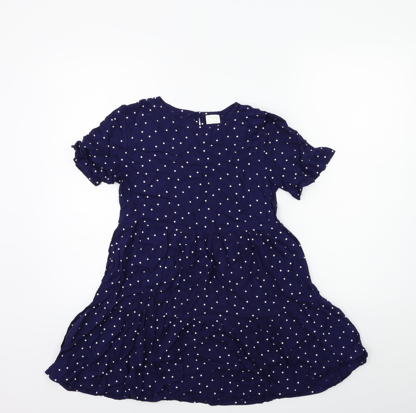 F&F Girls Black Polka Dot  T-Shirt Dress  Size 10 Years