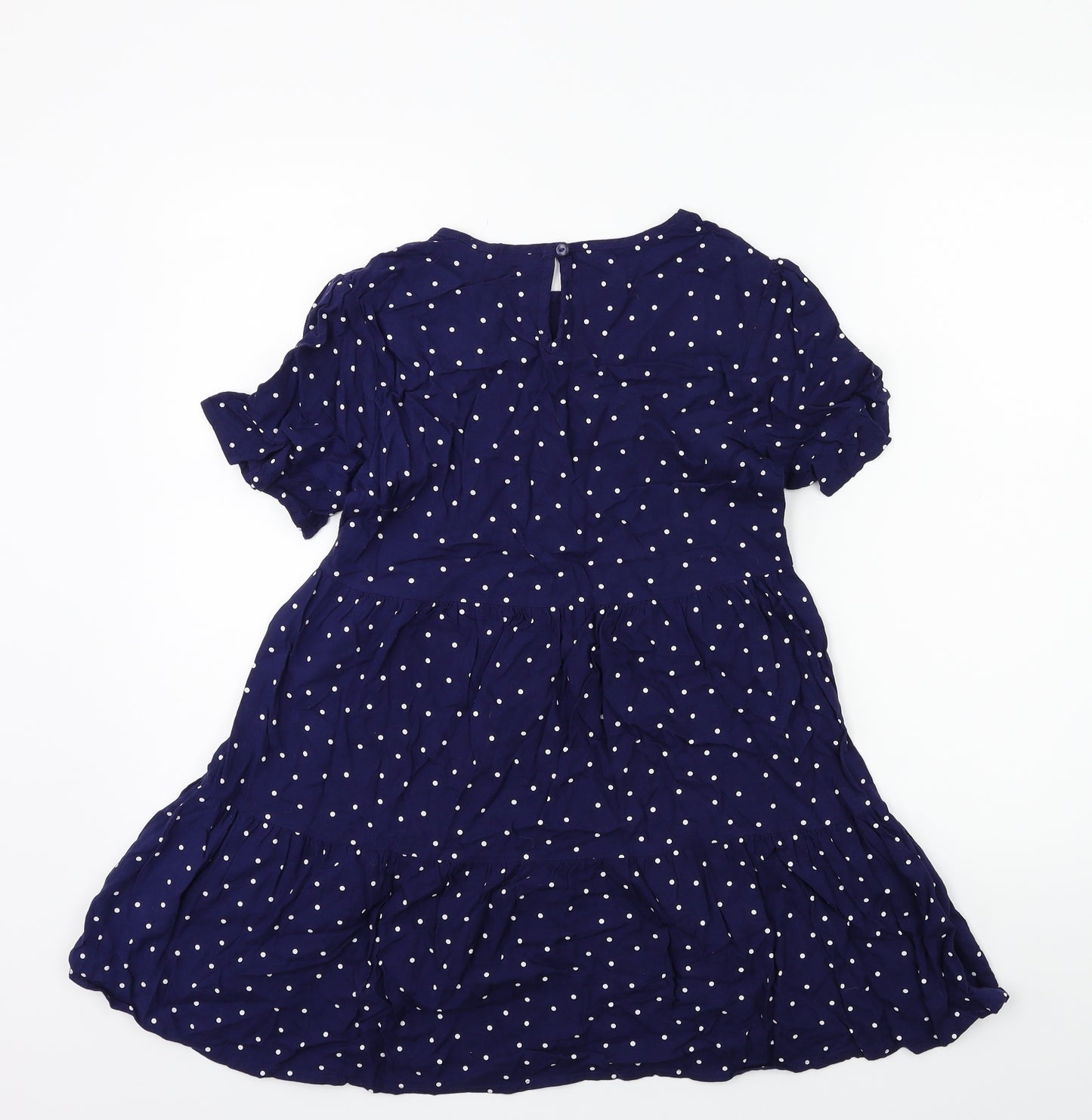 F&F Girls Black Polka Dot  T-Shirt Dress  Size 10 Years