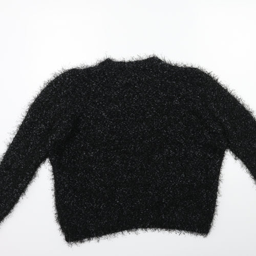 Papaya Womens Black  Knit Pullover Jumper Size L